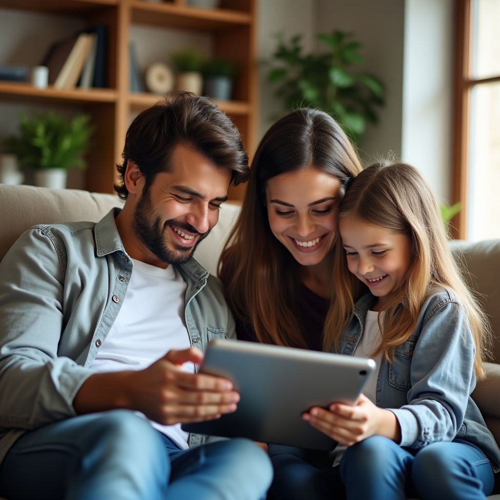 Familia joven gestionando sus finanzas